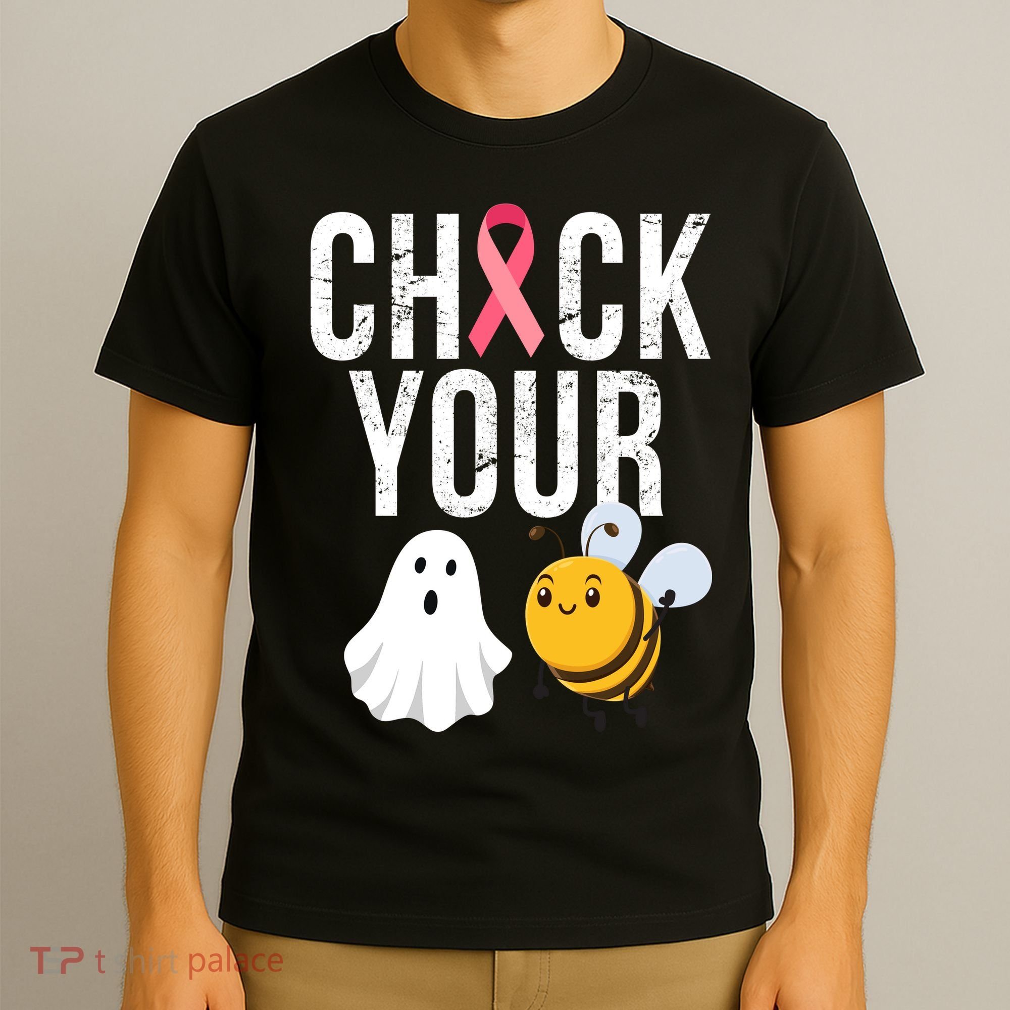 Check Your Boo Bees Breast Cancer Halloween T-Shirt