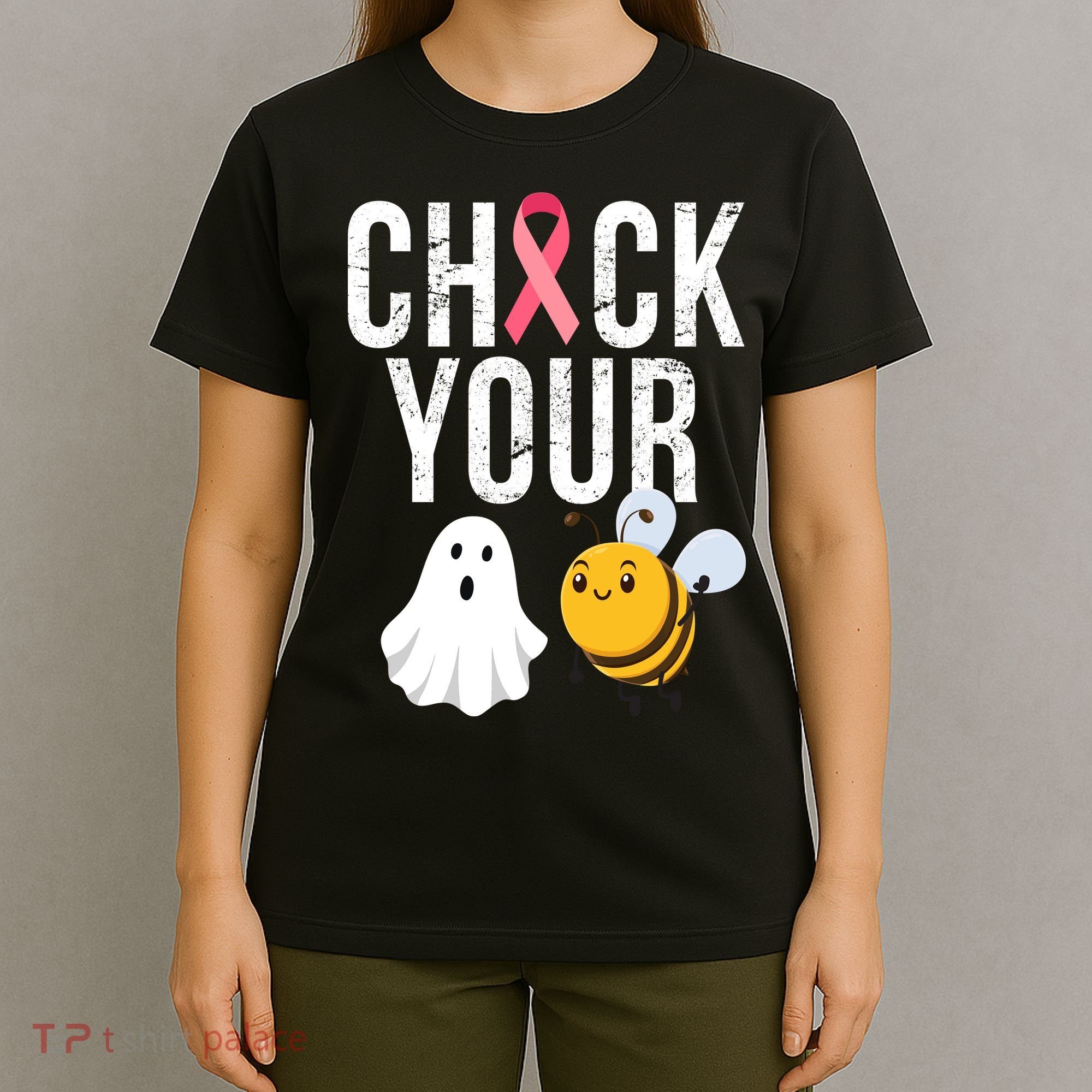 Check Your Boo Bees Breast Cancer Halloween T-Shirt