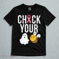 Check Your Boo Bees Breast Cancer Halloween T-Shirt thumb 5