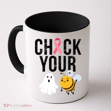 Check Your Boo Bees Breast Cancer Halloween Coffee Mug