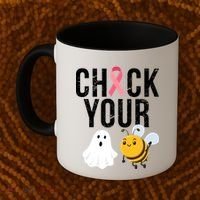 Check Your Boo Bees Breast Cancer Halloween Coffee Mug thumb 2