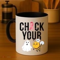 Check Your Boo Bees Breast Cancer Halloween Coffee Mug thumb 4
