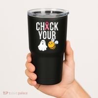 Check Your Boo Bees Breast Cancer Halloween Tumbler thumb 2