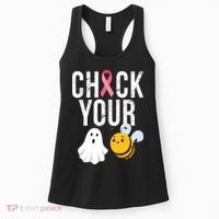 Check Your Boo Bees Breast Cancer Halloween Women's Tank Top thumb 0