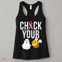 Check Your Boo Bees Breast Cancer Halloween Women's Tank Top thumb 3