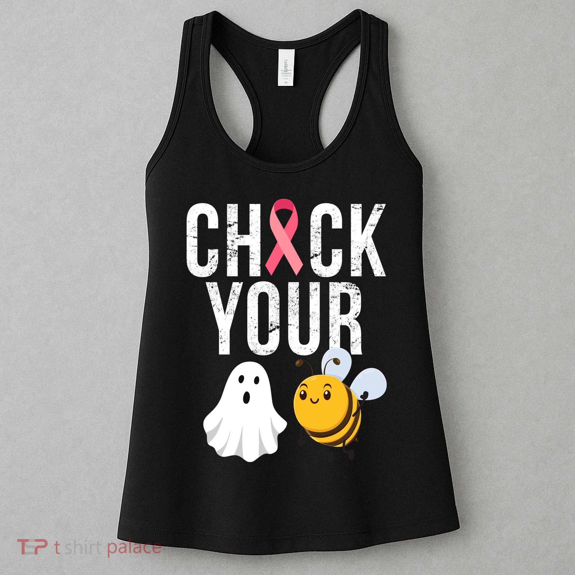 Check Your Boo Bees Breast Cancer Halloween Women's Tank Top