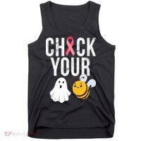 Check Your Boo Bees Breast Cancer Halloween Tank Top thumb 0