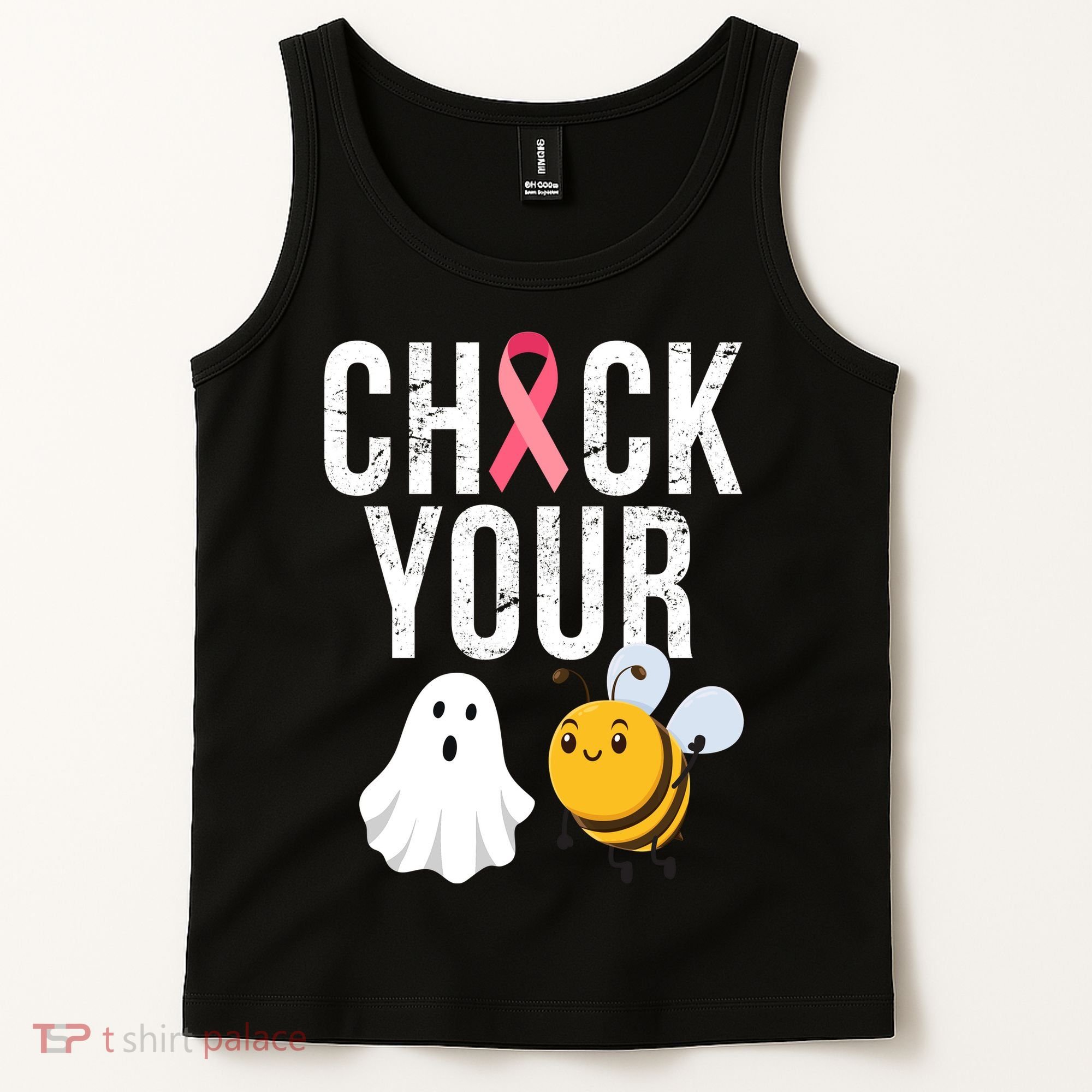 Check Your Boo Bees Breast Cancer Halloween Tank Top