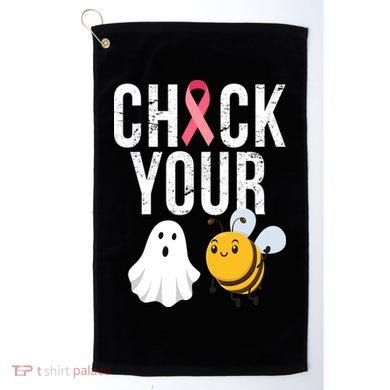 Check Your Boo Bees Breast Cancer Halloween Golf Towel