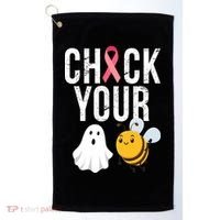 Check Your Boo Bees Breast Cancer Halloween Golf Towel thumb 0