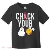 Check Your Boo Bees Breast Cancer Halloween Toddler T-Shirt thumb 0