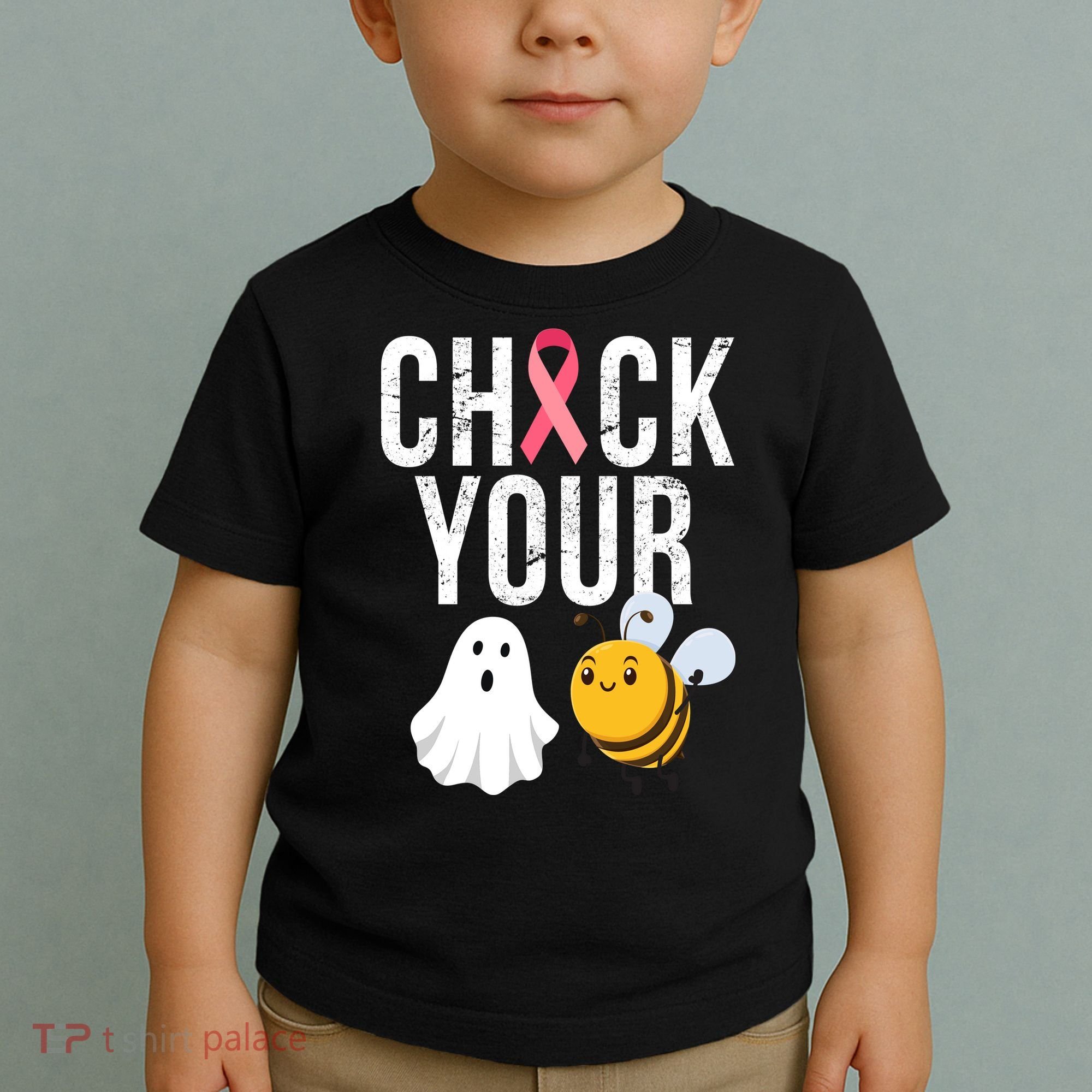 Check Your Boo Bees Breast Cancer Halloween Toddler T-Shirt