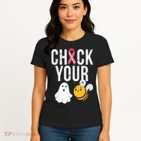 Check Your Boo Bees Breast Cancer Halloween Women's T-Shirt thumb 4