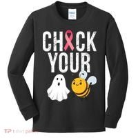 Check Your Boo Bees Breast Cancer Halloween Kids Long Sleeve Shirt thumb 0