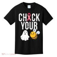 Check Your Boo Bees Breast Cancer Halloween Kids T-Shirt thumb 0