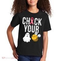 Check Your Boo Bees Breast Cancer Halloween Kids T-Shirt thumb 2
