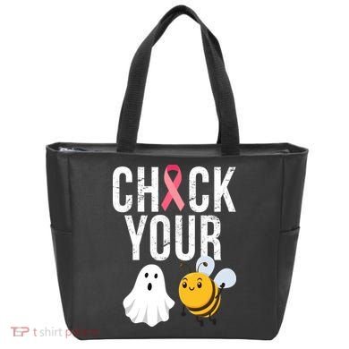 Check Your Boo Bees Breast Cancer Halloween Tote Bag