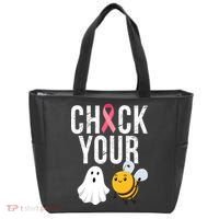 Check Your Boo Bees Breast Cancer Halloween Tote Bag thumb 0
