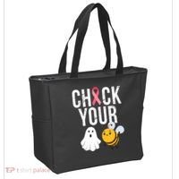Check Your Boo Bees Breast Cancer Halloween Tote Bag thumb 2