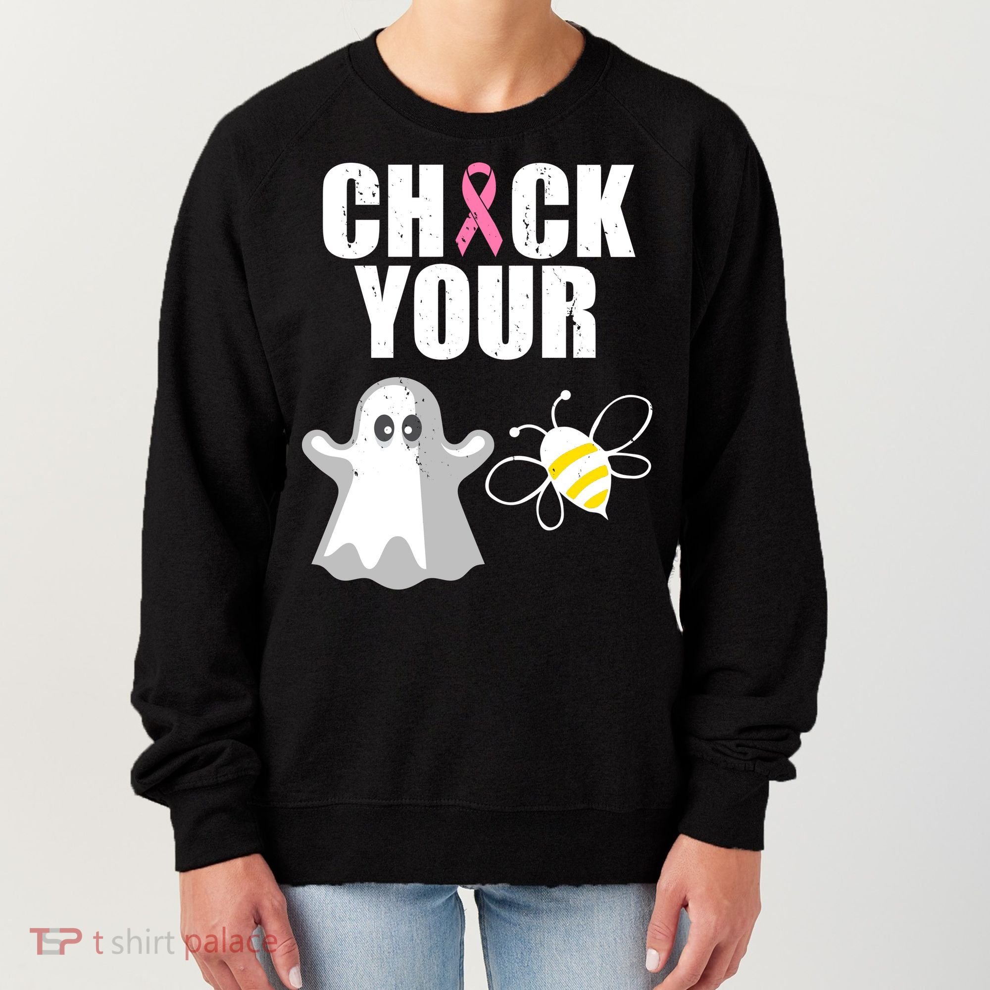 Check Your Boobies Breast Cancer Halloween Women's Sweatshirt