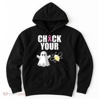 Check Your Boobies Breast Cancer Halloween Hoodie thumb 0