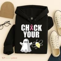 Check Your Boobies Breast Cancer Halloween Hoodie thumb 4