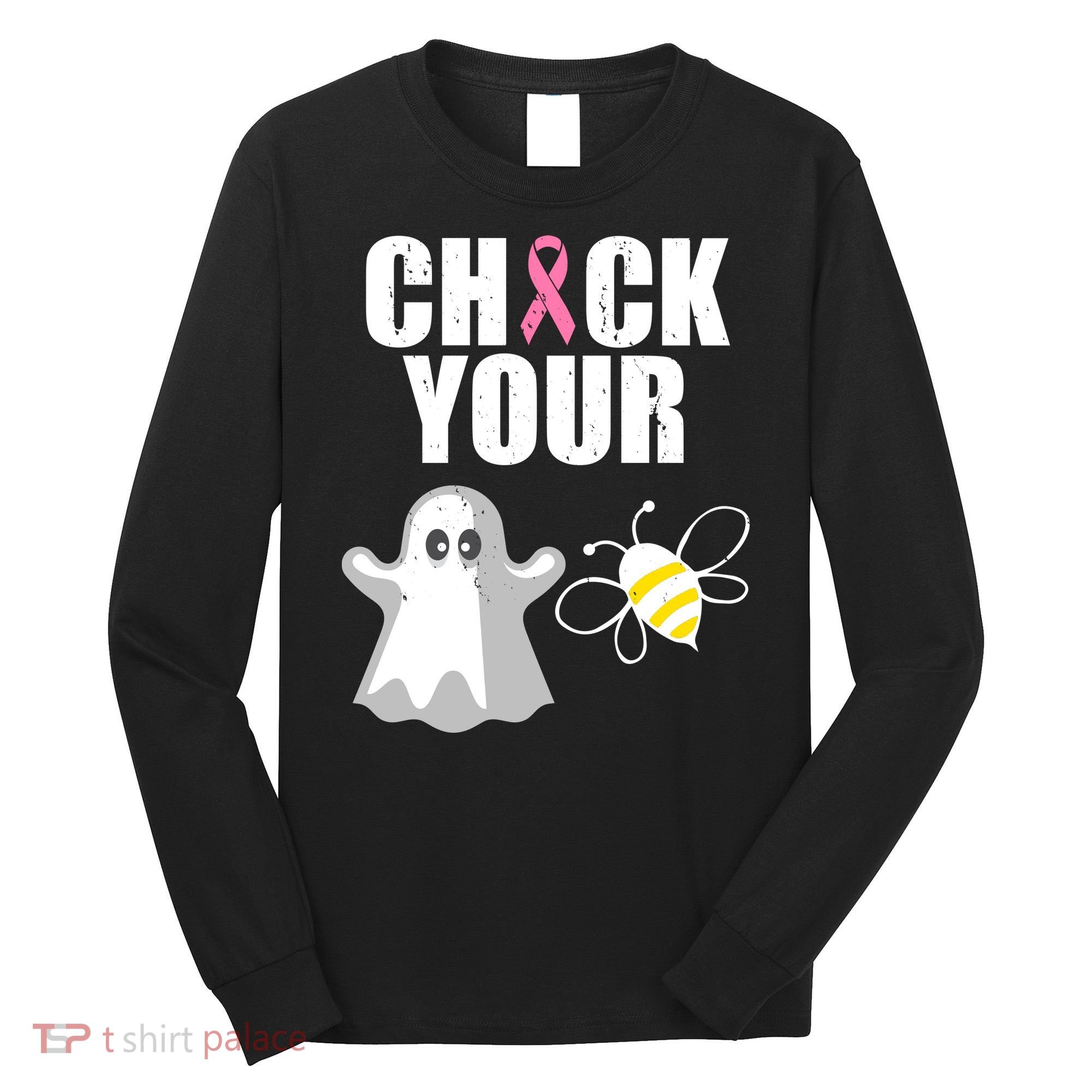 Check Your Boobies Breast Cancer Halloween Long Sleeve Shirt
