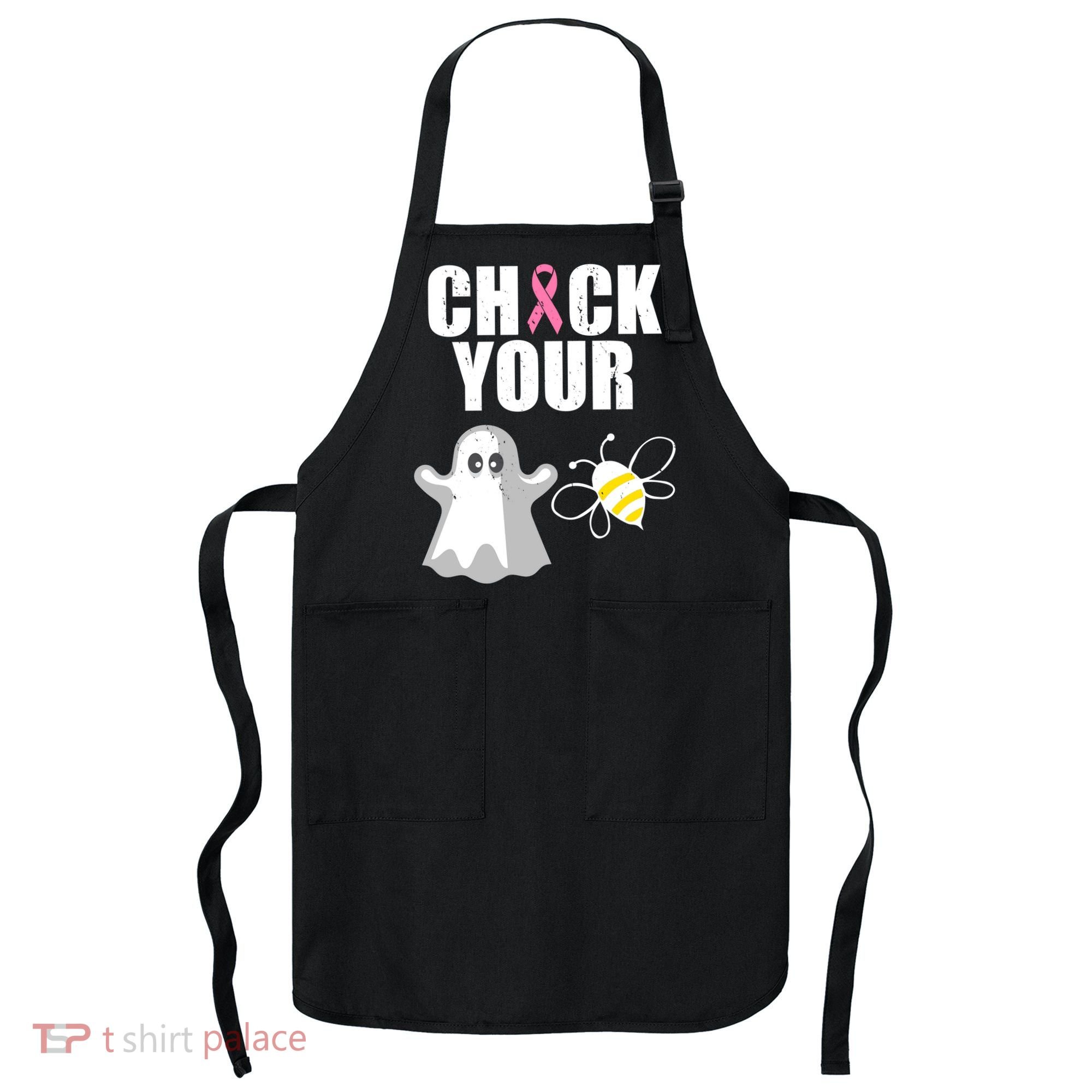 Check Your Boobies Breast Cancer Halloween Apron