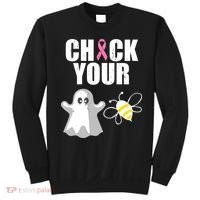 Check Your Boobies Breast Cancer Halloween Sweatshirt thumb 0