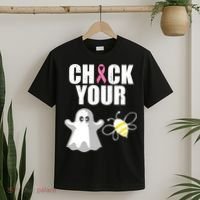 Check Your Boobies Breast Cancer Halloween T-Shirt thumb 2