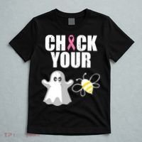Check Your Boobies Breast Cancer Halloween T-Shirt thumb 5