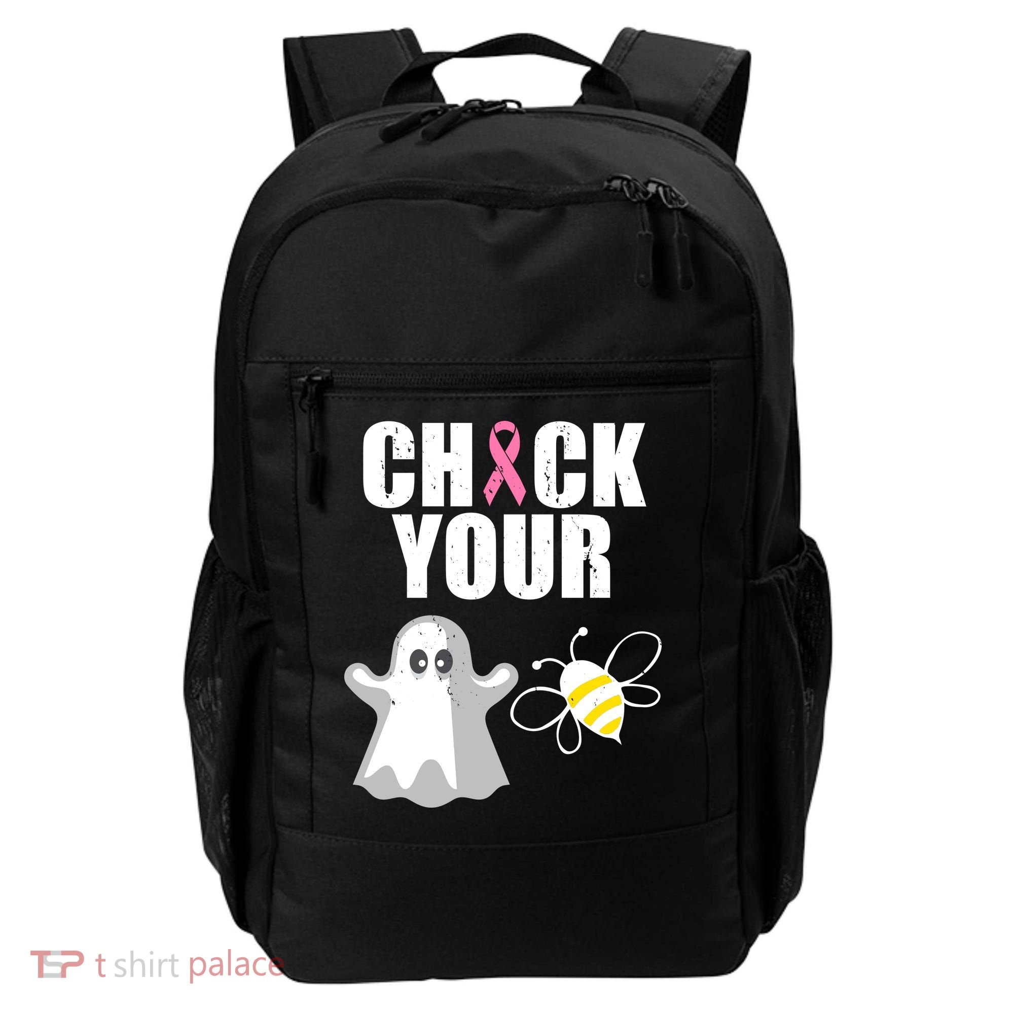 Check Your Boobies Breast Cancer Halloween Backpack
