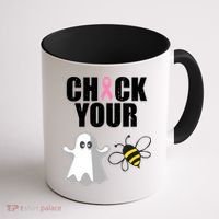 Check Your Boobies Breast Cancer Halloween Coffee Mug thumb 1
