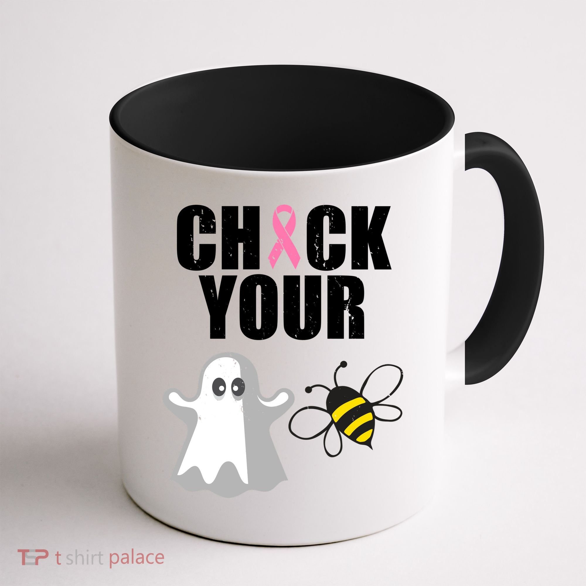 Check Your Boobies Breast Cancer Halloween Coffee Mug