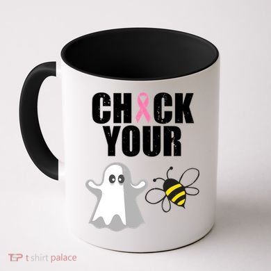 Check Your Boobies Breast Cancer Halloween Coffee Mug
