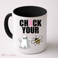 Check Your Boobies Breast Cancer Halloween Coffee Mug thumb 0