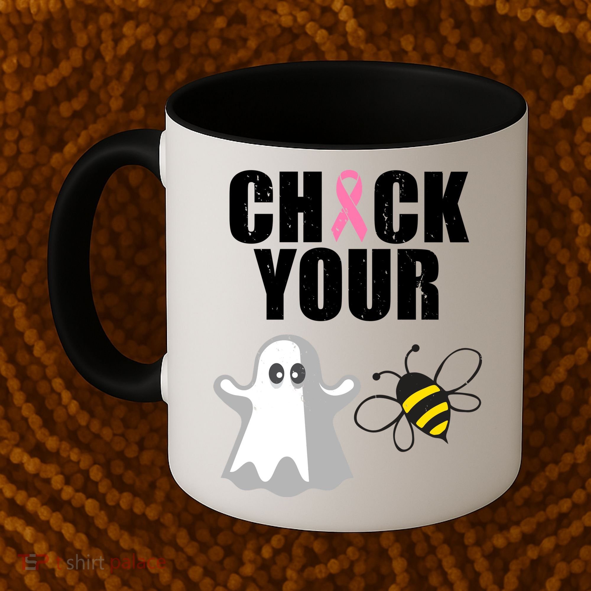 Check Your Boobies Breast Cancer Halloween Coffee Mug