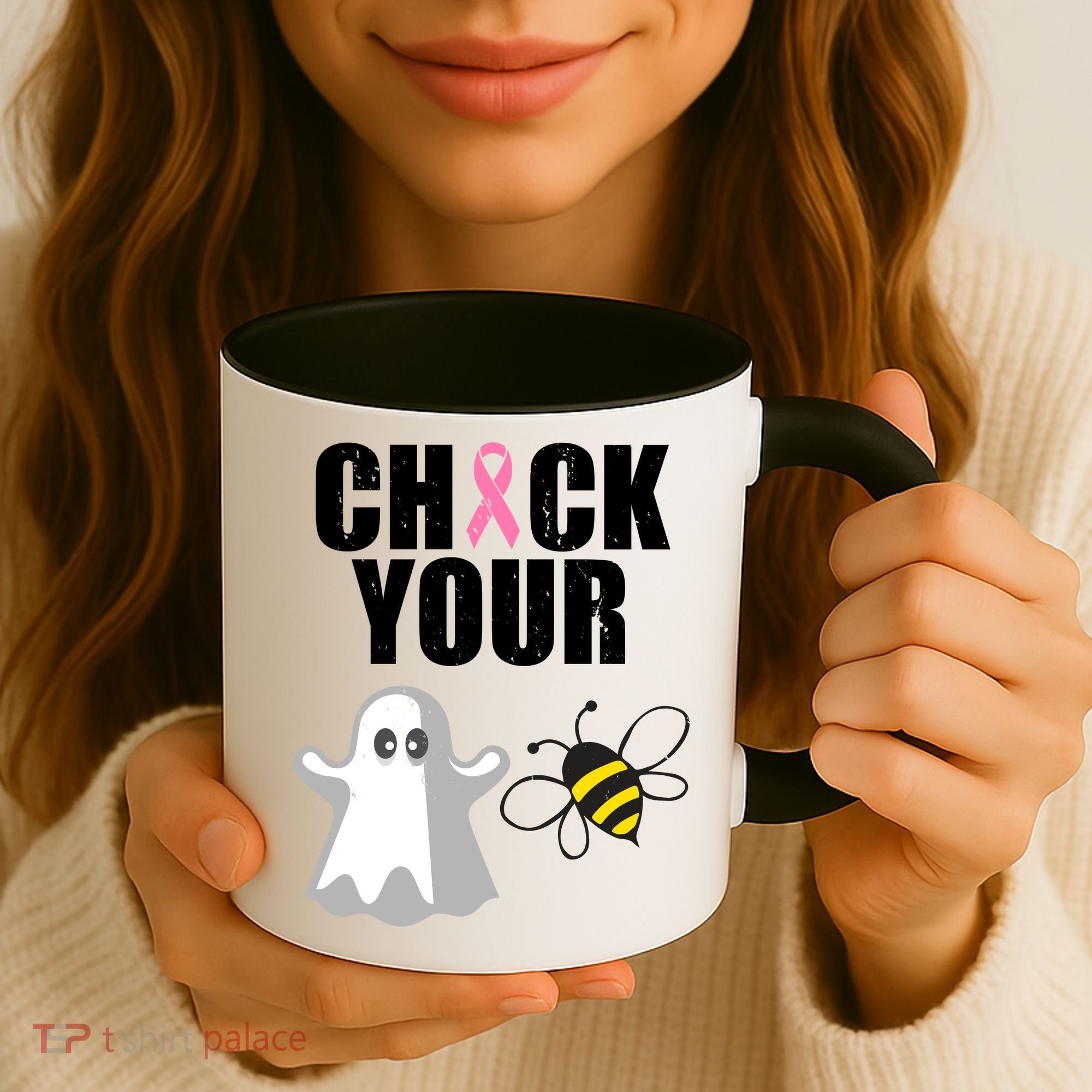Check Your Boobies Breast Cancer Halloween Coffee Mug