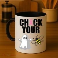 Check Your Boobies Breast Cancer Halloween Coffee Mug thumb 4