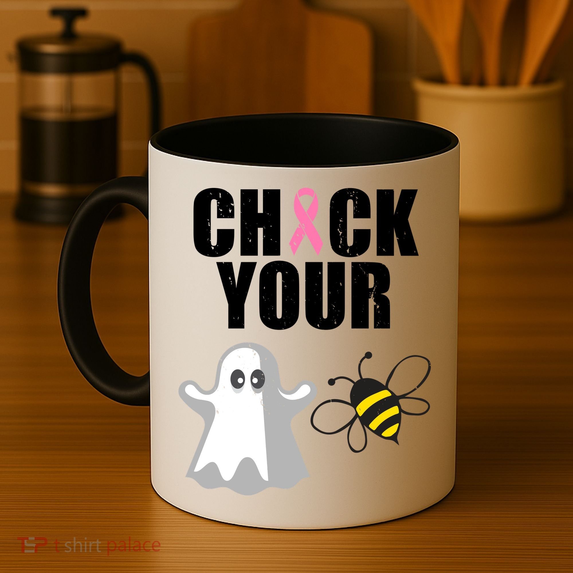 Check Your Boobies Breast Cancer Halloween Coffee Mug