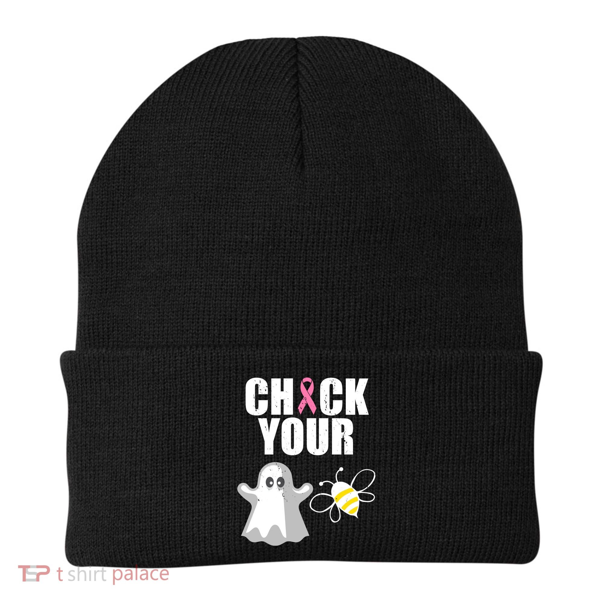 Check Your Boobies Breast Cancer Halloween Beanie