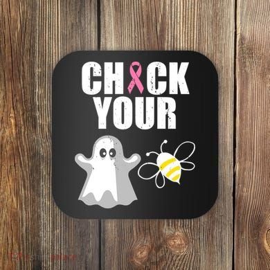 Check Your Boobies Breast Cancer Halloween Coaster