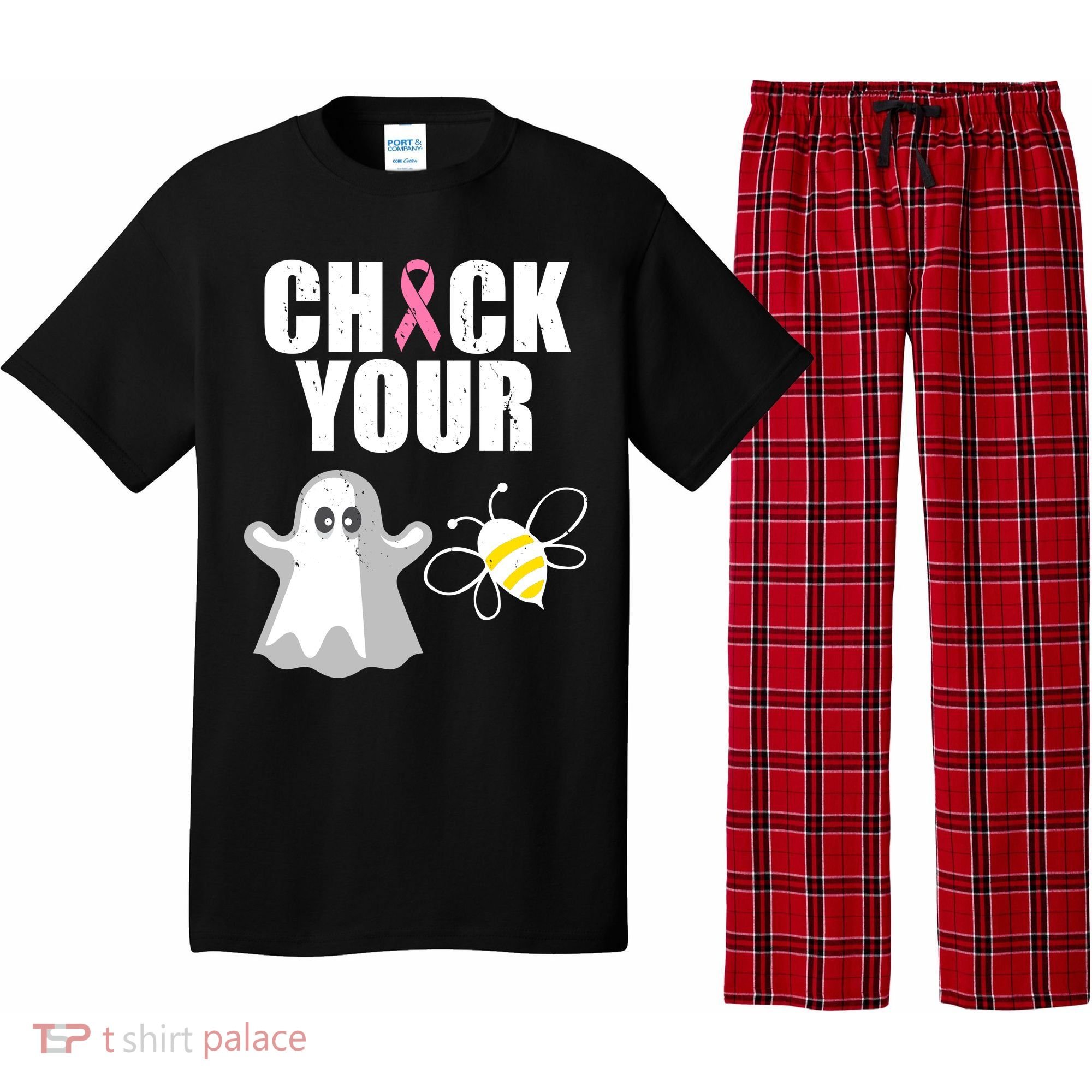 Check Your Boobies Breast Cancer Halloween Pajama Set