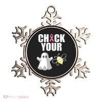 Check Your Boobies Breast Cancer Halloween Ornament thumb 0