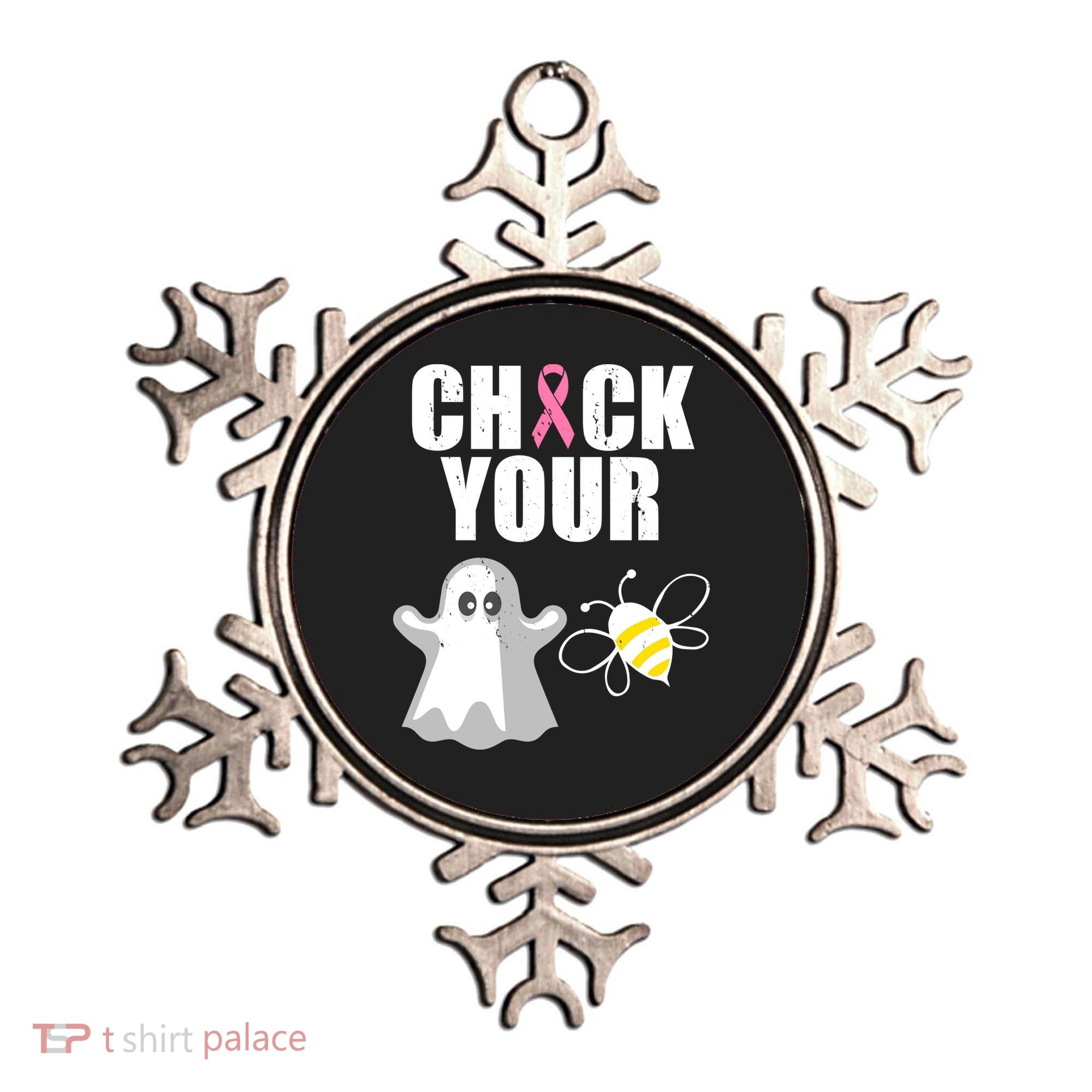 Check Your Boobies Breast Cancer Halloween Ornament