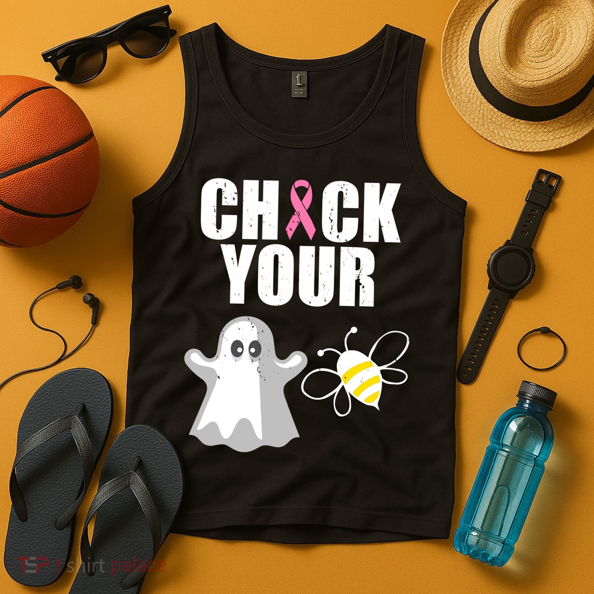 Check Your Boobies Breast Cancer Halloween Tank Top