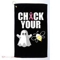 Check Your Boobies Breast Cancer Halloween Golf Towel thumb 0