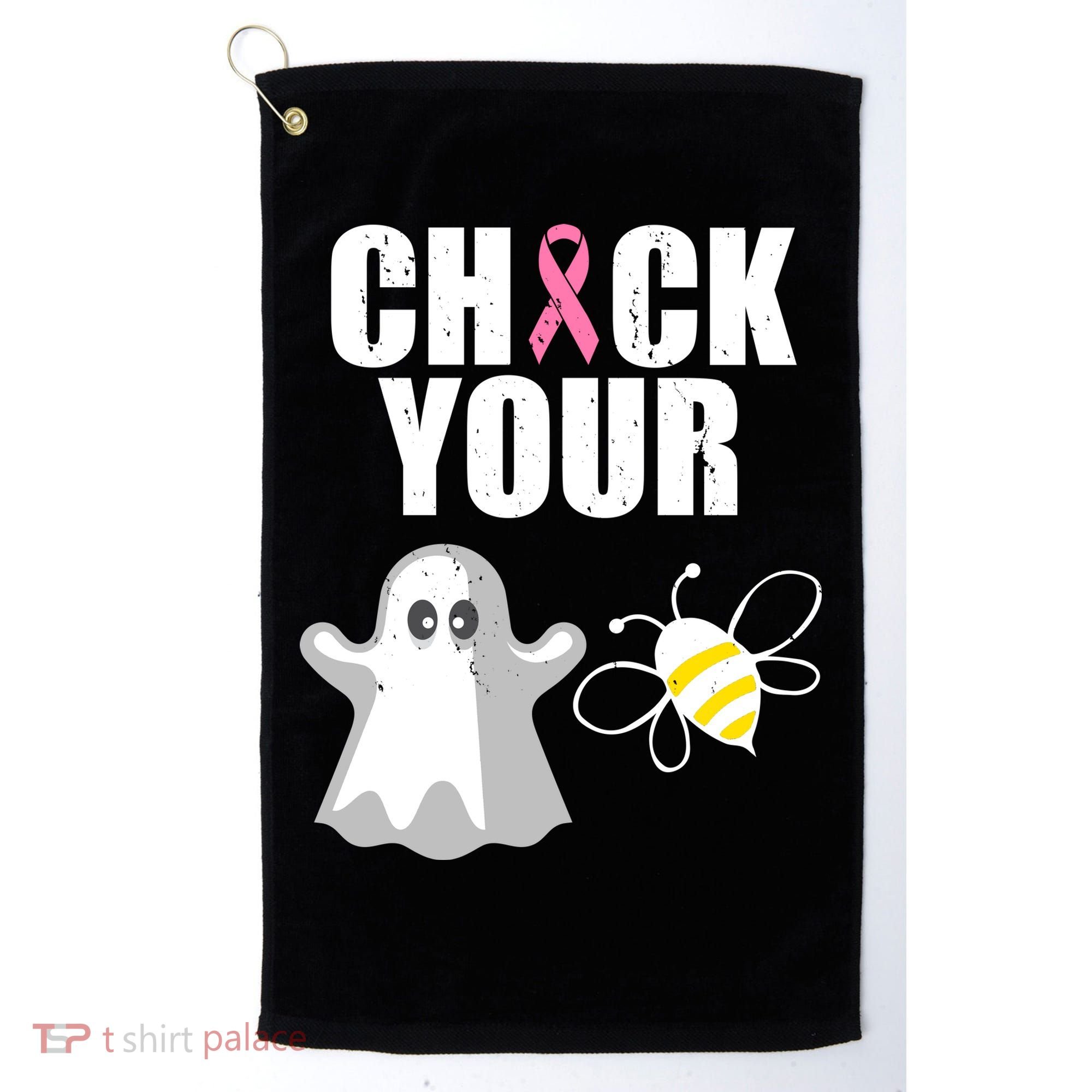 Check Your Boobies Breast Cancer Halloween Golf Towel
