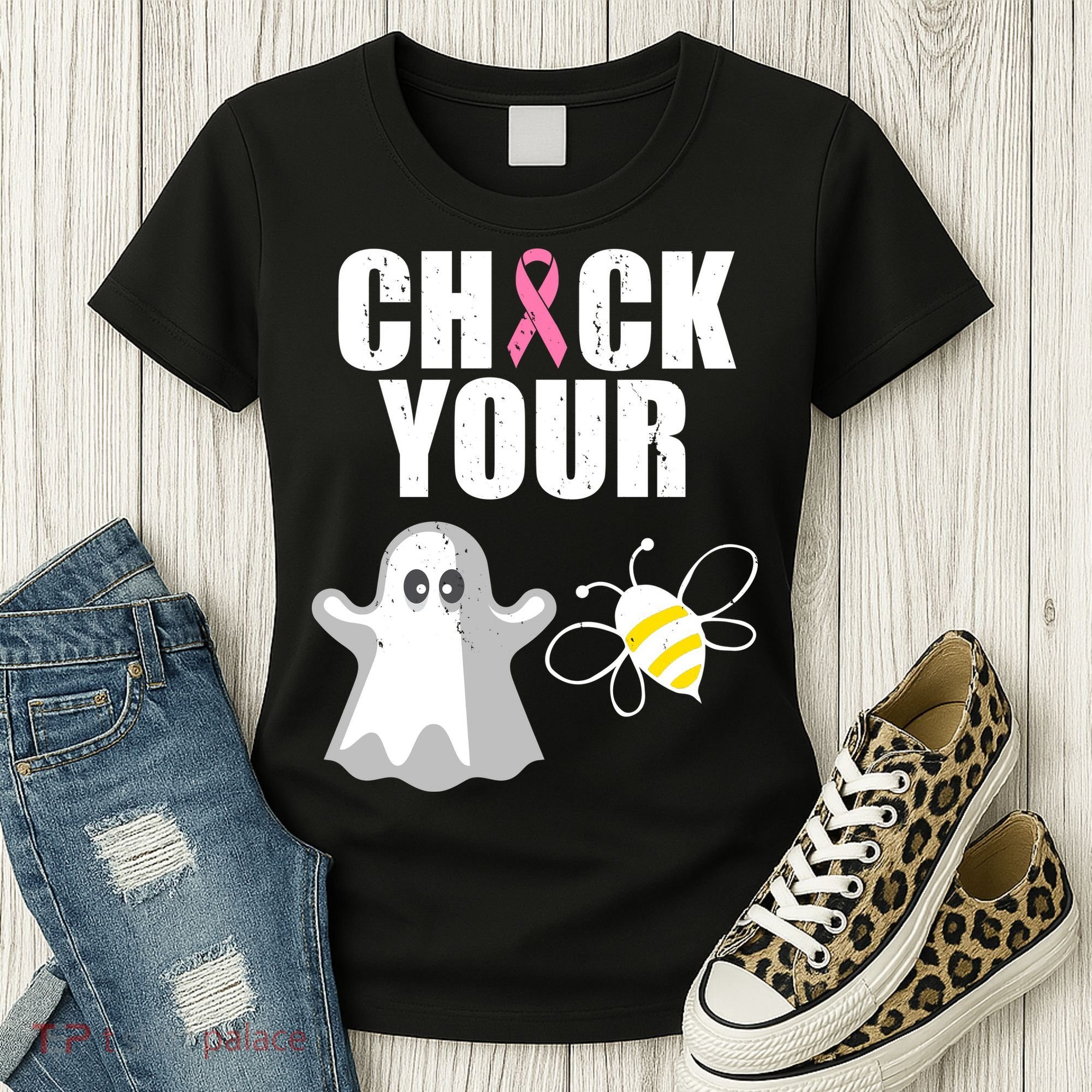 Check Your Boobies Breast Cancer Halloween Women's T-Shirt