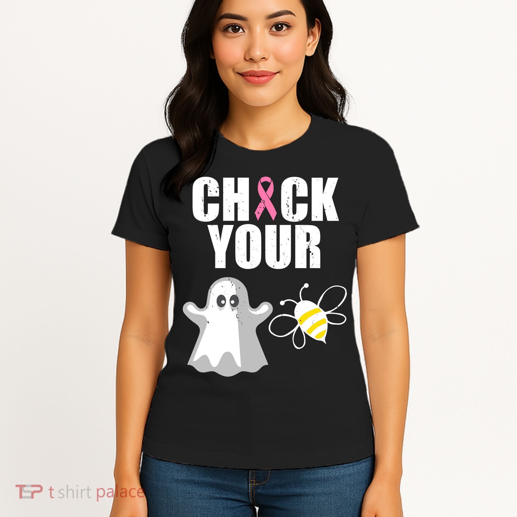 Check Your Boobies Breast Cancer Halloween Women's T-Shirt